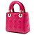 Lady Dior Mini in agnello cannage rosa di Dior - vista 2