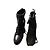 Moncler Stivali con Zeppa in Pelle e Camoscio Nero