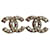 Orecchini Chanel CC Logo Perle Dorate D'oro