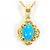 Autre Marque Collar de oro amarillo Au750 y turquesa Dorado