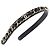 Chanel Coco Mark Haarband aus Lammleder Schwarz