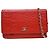 Wallet On Chain Cartera con cadena Chanel Camellia de piel Roja