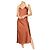 Autre Marque Robe Midi Satin Terracotta Red Herring Bordeaux - vue 8