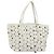 Jimmy Choo Tote Bag Leder Weiß Gold Silber Authentisch 183632A Golden
