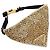 Guinzaglio per cani con collare PRADA in raso oro Auth 182053V