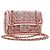 CHANEL Matelasse Chain Shoulder Bag Wool Tweed Pink Gold CC Auth 181936SAM Rosa D'oro