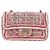 CHANEL Matelasse Chain Shoulder Bag Wool Tweed Pink Gold CC Auth 181936SAM Rosa D'oro - vista 13