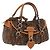 Borsa Christian Dior Trotter Canvas Romantic PVC Marrone Argento Auth 181900V