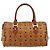 Borsa Boston MCM Vicetos Logogram PVC Pelle Marrone Oro Auth 182670 D'oro - vista 2