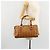 Borsa Boston MCM Vicetos Logogram PVC Pelle Marrone Oro Auth 182670 D'oro - vista 23