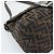 FENDI Borsa a Spalla Mamma Baguette in Tela Zucca Nero Marrone Argento Auth 183864SAM - vista 15