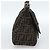 FENDI Borsa a Spalla Mamma Baguette in Tela Zucca Nero Marrone Argento Auth 183864SAM - vista 3