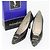 Décolleté in pelle nera e oro SAINT LAURENT Auth ti3935 Nero D'oro - vista 38