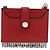 Miu Miu Chain Shoulder Card Case Leather Red Silver Auth 182957SM Silvery - view 2