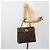Céline Borsa CELINE Macadam Canvas PVC Pelle Marrone Oro Auth 183407 D'oro - vista 22