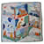 Hermès Sciarpa 140 Le Livre d'Esope Seta e Cashmere Marrone Rosa Bianco Multicolore Beige Verde