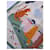 Hermès Sciarpa 140 Le Livre d'Esope Seta e Cashmere Marrone Rosa Bianco Multicolore Beige Verde - vista 7