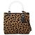 Christian Dior LADY DIOR Borsa 2-Way stampa leopardata Nero Beige