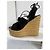 Saint Laurent Jewell Espadrilles con zeppa in camoscio - Nero 37.5 Marrone chiaro - vista 3