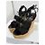 Saint Laurent Jewell Espadrilles con zeppa in camoscio - Nero 37.5 Marrone chiaro - vista 4