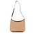 Borsa a tracolla Prada in pelle beige con chiusura a strappo