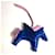 Hermès Llavero Caballo Hermes Cheval Rodeo Pegasus MM Rosa Azul  - vista 6
