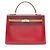 Hermès Borsa Hermes Kelly 32 Tricolor Marrone Rosso Bordò