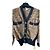 Saint Laurent Cardigã de lã marrom e azul marinho Azul escuro