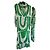 Autre Marque Kiwi Saint-Tropez Maxikleid mit abstraktem Print Weiß Grün