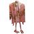 Jean Paul Gaultier Soleil Netz-Cardigan Barockprint Weiß Rot Mehrfarben
