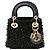 Dior Lady Dior Mini Pelle Nera Perle Nero
