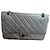 Chanel 2.55 Borsa a Patta Pelle Metallizzata Grigia Grigio