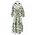 Autre Marque Weißes Kleid mit grünen Blumen