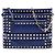 Borsa a tracolla Valentino in pelle blu Rockstud con tripla zip Blu navy