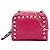 Bolso bandolera Valentino Pink Leather Rockstud Double Zip Chain Rosa
