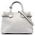 Borsa Satchel Burberry White Small in pelle e House Check