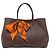 Hermès Garden Party 30 en cuir Swift marron et soie Bolduc Twilly