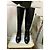 Autre Marque Sisley Botas altas de cuero negro con tacón de bloque - vista 10