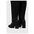 Autre Marque Sisley Botas altas de cuero negro con tacón de bloque - vista 3