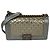 Borsa a tracolla Chanel Metallic Calfskin Quilted Medium Boy Flap Khaki Silver Argento Metallico