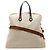 Hermès Borsa Hermes Toile Ash Leather Sac Ebou MM Tote Bag Marrone