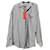 Autre Marque GRES Striped Oversized Cotton Shirt with Mermaid Embroidery White Blue  - view 1
