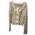 LoveShackFancy Strickcardigan mit Blumenstickerei Pink Beige Roh