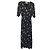 Autre Marque Maxikleid mit schwarzem Blumenprint Weiß