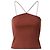 Autre Marque Braunes Rippstrick-Camisole-Top