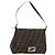 FENDI Zucca Canvas Mamma Baguette Borsa a Spalla Nero Marrone Auth 182589V