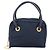 Céline Borsa a mano CELINE Circle Nylon Navy Gold Auth 183217 D'oro Blu navy - vista 13