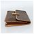 Céline Clutch CELINE Macadam Canvas PVC Pelle Marrone Oro Auth 183398A D'oro - vista 3