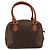 Céline Borsa CELINE Macadam Canvas PVC Pelle Marrone Oro Auth 182920A D'oro - vista 2