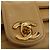 CHANEL Bolsa de Ombro com Corrente em Pele de Cordeiro Bege Ouro CC Auth 182904SAV Dourado - vista 17